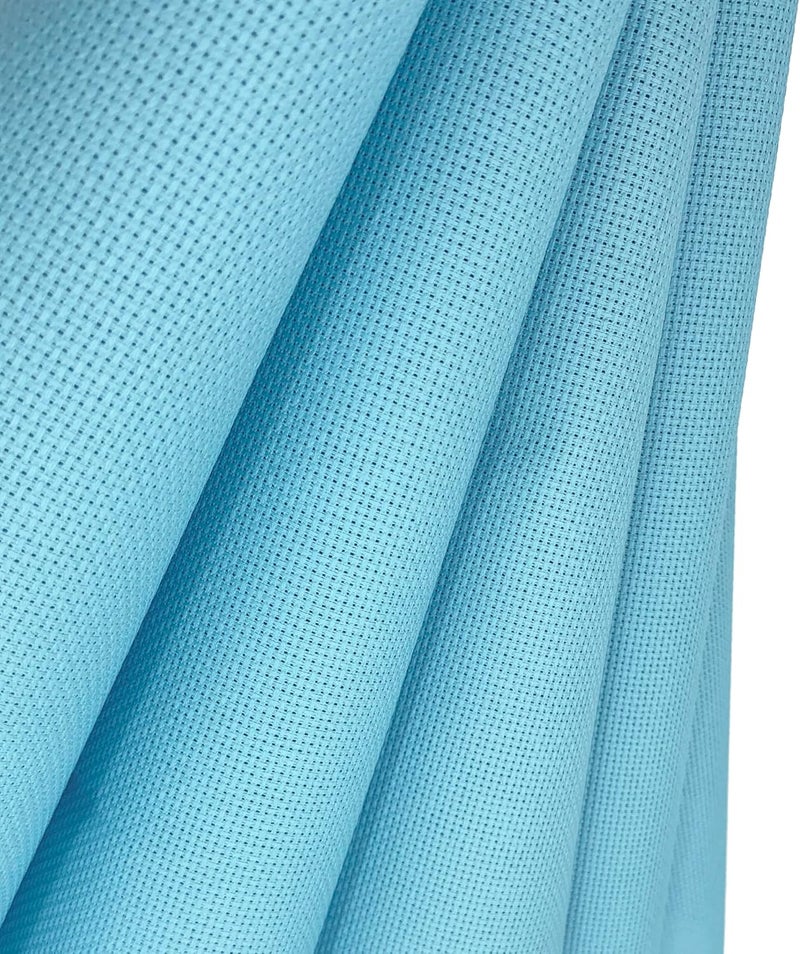 Zhenqing 14CT Aida Cloth - 30x35 Inch Cross Stitch Fabric for Embroidery, Pre-Cut Needlework Material, Acid-Free, Durable Weave(Light Blue) - Image 1